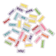 Assortiment de 60 perles rectangles mots -aléatoires 15x7.5 mm Blanc - Multicolore|raw }}