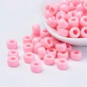 Perles gros trous - Pony beads - 9x6 mm Rose x50