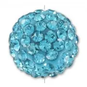 Ronde plasticine strass Coréen 10 mm Aquamarine x1