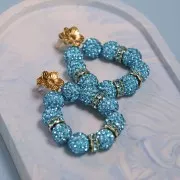 Ronde plasticine strass Coréen 10 mm Aquamarine x1