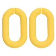 Maillons ovales en acrylique 27x16.5 mm - Opaque Jaune Mat x10