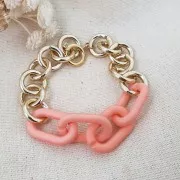 Maillons ovales en acrylique 27x16.5 mm - Opaque Jaune Mat x10