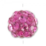 Ronde plasticine strass Coréen 8 mm Rose x1