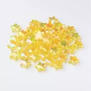 Perles étoiles irisées - 11 mm Jaune AB x50