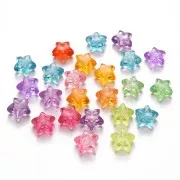 Perles étoiles - 11 mm - Transparent Multicolore x50