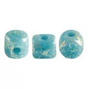 Minos® par Puca® 2.5x3 mm - Opaque Blue Turquoise Gold Splash x5g