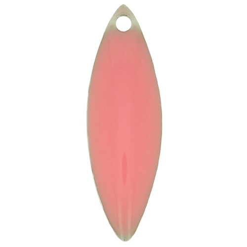 Sequins navette en métal et résine époxy 16x5 mm - Rose clair x6