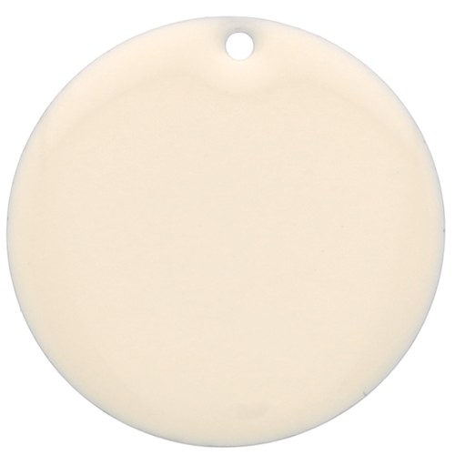 Sequin rond en métal et résine époxy 25 mm - Crème x1