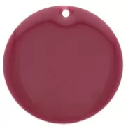 Sequin rond en métal et résine époxy 25 mm - Lie de vin x1