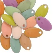 Assortiment de sequins résine époxy navette 14x8 mm - Multicolore pastel x20