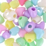 Assortiment de perles coeurs gros trous - 7x9.5 mm Multicolore Pastel x50
