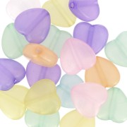 Assortiment de perles coeurs irisées 14 mm - Multicolore Pastel x20|raw }}