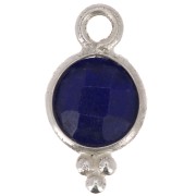 Breloque ronde facettée avec petites boules 12x7 mm - Argent 925 - Lapis lazuli x1|raw }}