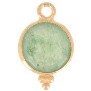Breloque facettée avec petites boules 12x7mm - Argent 925 Plaqué Or - Aventurine|raw }}