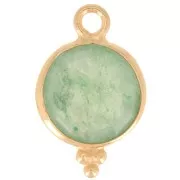 Breloque facettée avec petites boules 12x7mm - Argent 925 Plaqué Or - Aventurine
