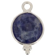 Breloque ronde facettée avec petites boules 15x9 mm - Argent 925 - Sodalite x1|raw }}
