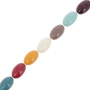 Assortiment de perles olive en acrylique opaque 17.5x11 mm Multicolore x10|raw }}
