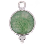 Breloque ronde facettée avec petites boules 15x9 mm - Argent 925 - Aventurine x1