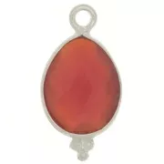 Breloque goutte facettée avec petites boules 16x9mm Arg 925 - imitation Cornaline