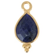 Breloque facettée avec petites boules 14x7 mm - Argent 925 Plaqué Or - Sodalite|raw }}