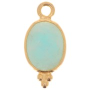 Breloque facettée avec petites boules 14x7 mm - Argent 925 Plaqué Or - Amazonite|raw }}