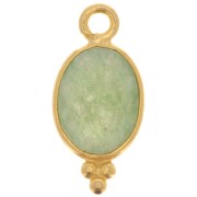Breloque facettée avec petites boules 14x7mm - Argent 925 Plaqué Or - Aventurine|raw }}