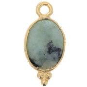 Breloque facettée avec petites boules 14x7mm Arg 925 Plaqué Or Turquoise Africaine|raw }}