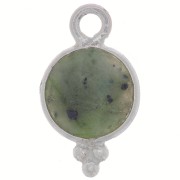 Breloque ronde facettée avec petites boules 7mm - Arg 925 - Turquoise Africaine