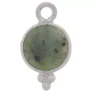 Breloque ronde facettée avec petites boules 7mm - Arg 925 - Turquoise Africaine