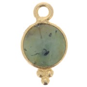 Breloque facettée et petites boules 7mm ArG 925 Plaqué Or Turquoise Africaine