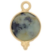 Breloque facettée et petites boules 9mm Arg 925 Plaqué Or Turquoise Africaine|raw }}