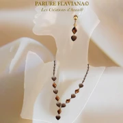 Perles torsadées nacrées 19x13 mm Bronze x10