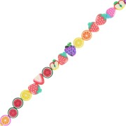 Perles fruits en pâte polymère 10 mm - Multicolore x38cm|raw }}