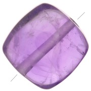 Perle plate carrée 8 mm en pierre gemme - Amethyste x1|raw }}