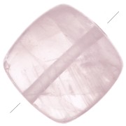 Perle plate carrée 8 mm en pierre gemme - Quartz rose x1