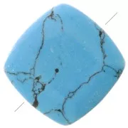 Perle plate carrée 8 mm en pierre gemme teintée - imitation Turquoise x1