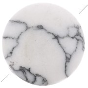 Perle plate ronde - palet - 8 mm en pierre gemme - Howlite x1