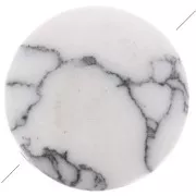 Perle plate ronde - palet - 8 mm en pierre gemme - Howlite x1