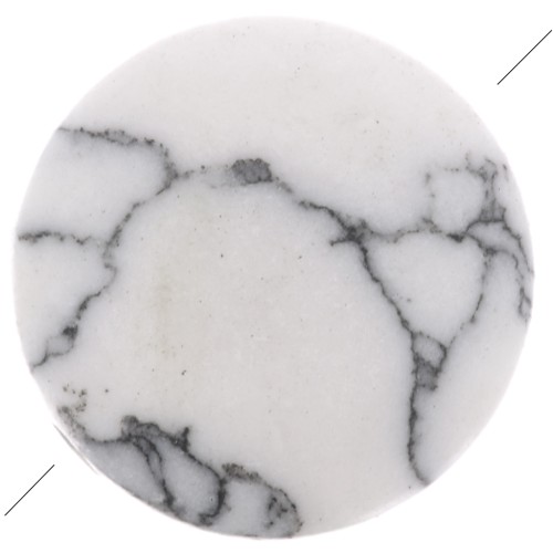 Perle plate ronde - palet - 8 mm en pierre gemme - Howlite x1