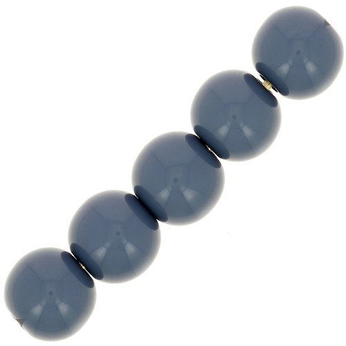 Perles en résine opaques 6 mm Bleu Anthracite x10