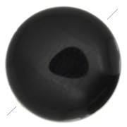 Perle plate ronde - palet - 8 mm en pierre gemme - Onyx noir x1