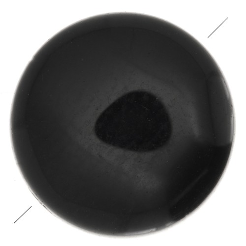 Perle plate ronde - palet - 8 mm en pierre gemme - Onyx noir x1