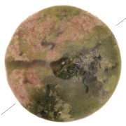 Perle plate ronde - palet - 8 mm en pierre gemme - Unakite x1|raw }}