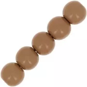 Perles en résine opaques 6 mm Marron clair x10