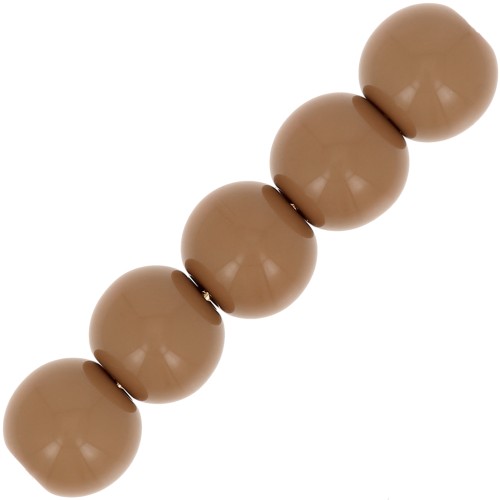 Perles en résine opaques 6 mm Marron clair x10