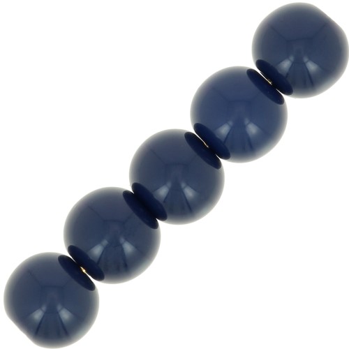 Perles en résine opaques 6 mm Bleu Nuit x10