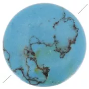Perle plate ronde - palet - 8 mm en pierre gemme teintée - imitation Turquoise x1