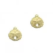 Breloques Sand dollar 11 mm Gold filled (Or laminé)  x2