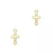 Breloques Croix 13 mm Gold filled (Or laminé)  x2