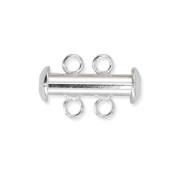 Fermoir 2 rangs coulissant 17 mm Placage argent fin|raw }}